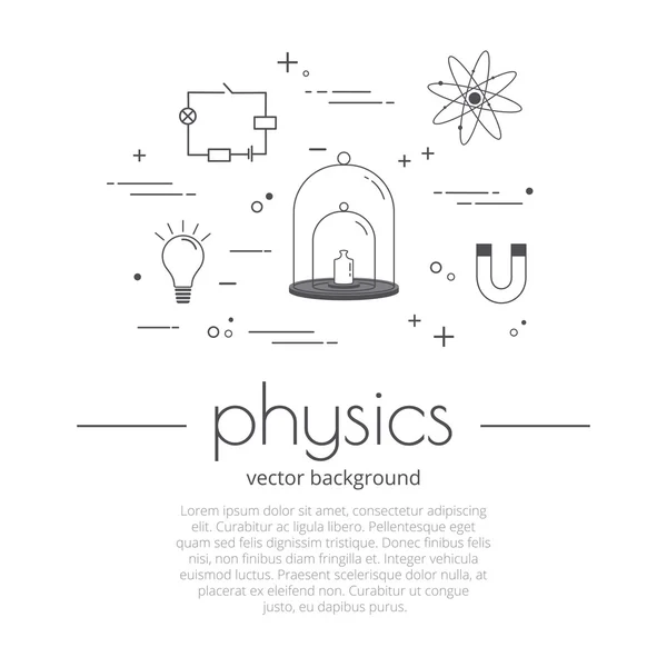 Ensemble vectoriel d'icônes de ligne. Concept de physique. Science et éducation . — Image vectorielle