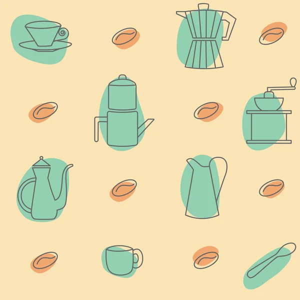 Arrière-plan avec accessoires café — Image vectorielle