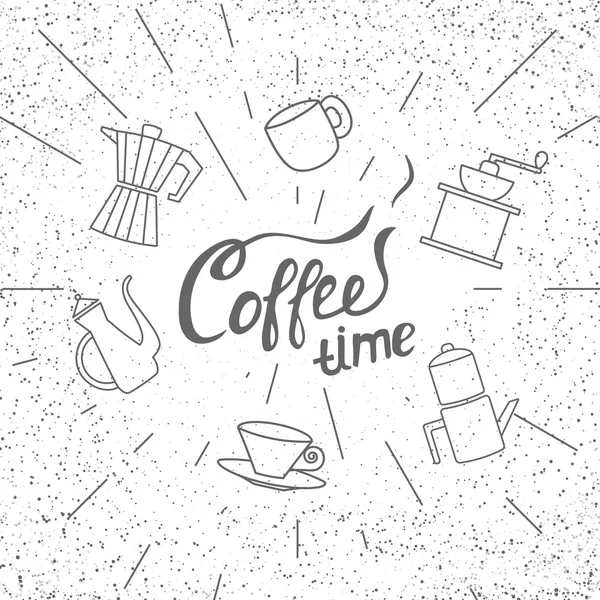 Affiche de café vintage avec lettrage — Image vectorielle