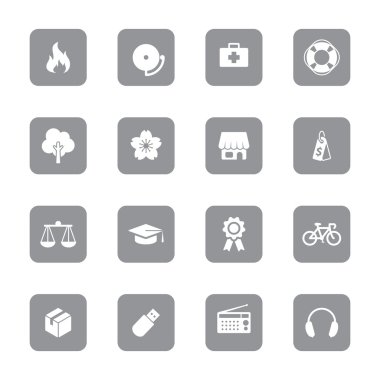 Yuvarlatılmış Dikdörtgen 6 gri web Icon set