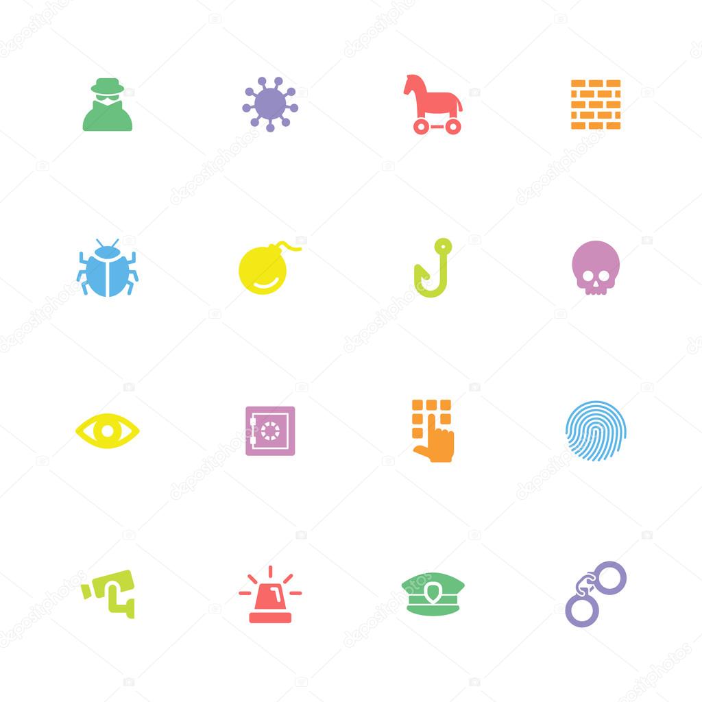 colorful simple flat icon set 7