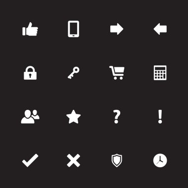 2 beyaz basit düz Icon set