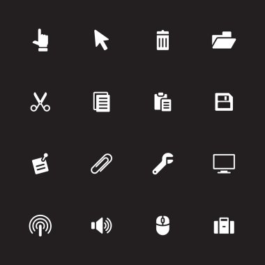 3 beyaz basit düz Icon set