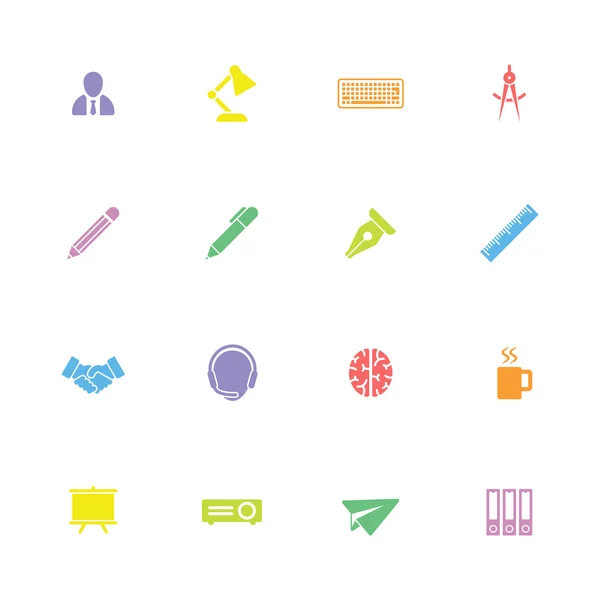 Colorido ícone plano simples conjunto 8 —  Vetores de Stock