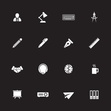 8 beyaz basit düz Icon set