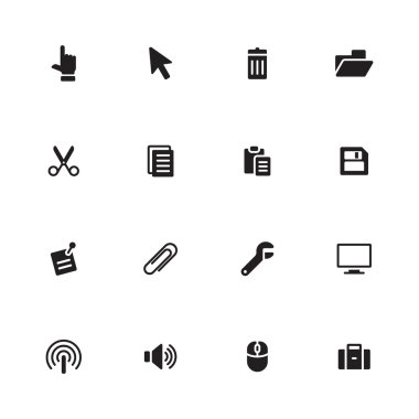 3 siyah basit düz Icon set