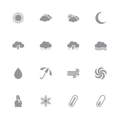 gri basit düz hava Icon set