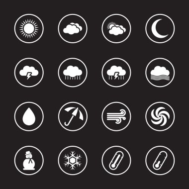 beyaz düz hava simge ile daire çerçeve kümesi