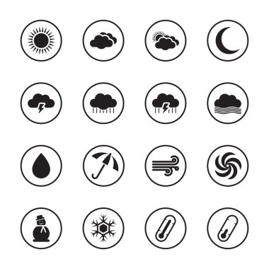 Siyah düz hava simge ile daire çerçeve kümesi