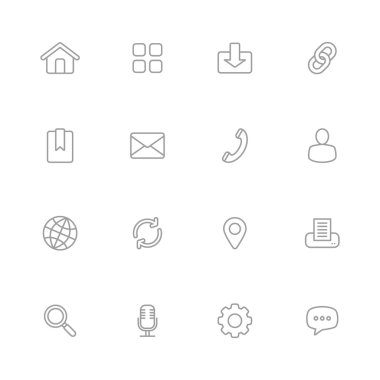 gri basit web Icon set