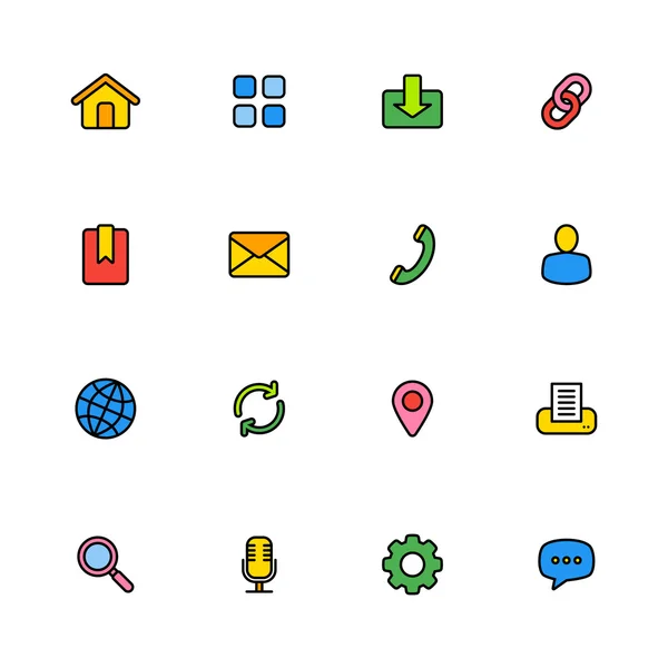 Красочный набор простых веб-иконок — стоковый вектор