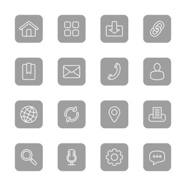 satırı web simgesi üzerinde gri yuvarlatılmış dikdörtgen ayarla