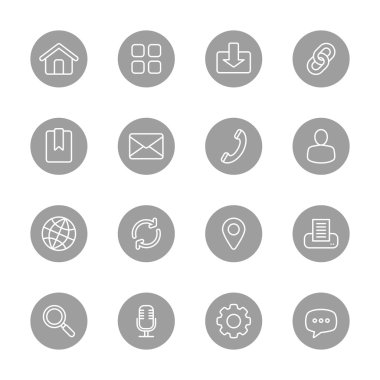 satırı web simgesi üzerinde gri daire ayarla