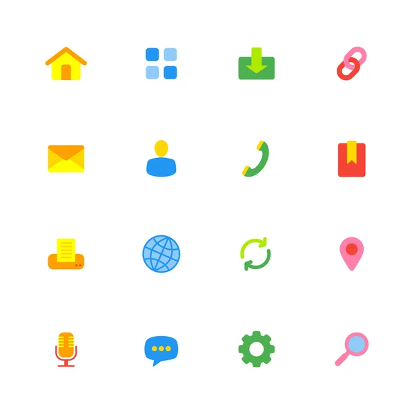 Renkli basit web Icon set — Stok Vektör