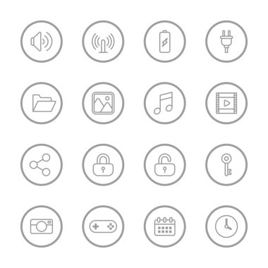 gri çizgi web simgesi ile daire çerçeve ayarla