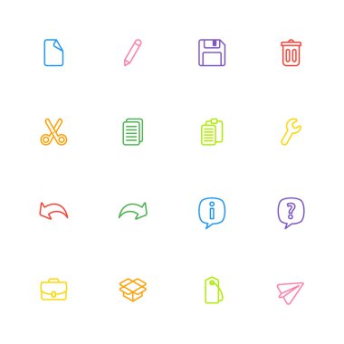 renkli çizgi basit web Icon set