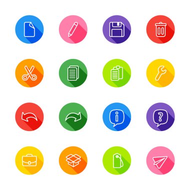 renkli circle gölge ile küme satır web simgesi