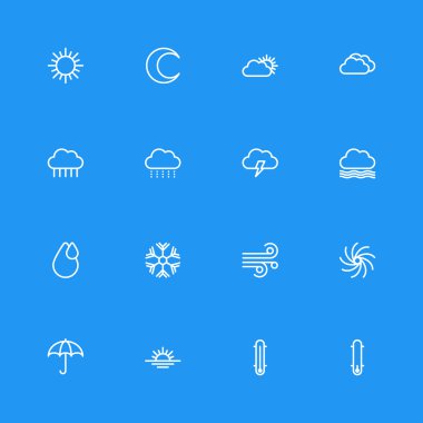 Beyaz çizgi hava Icon set