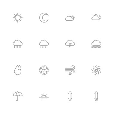 gri çizgi hava Icon set