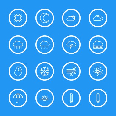 Beyaz çizgi hava simgesi ile daire çerçeve ayarla