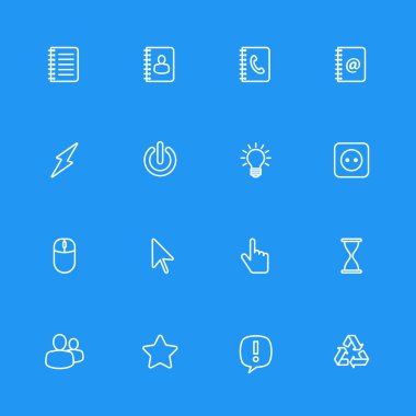 Beyaz çizgi web Icon set