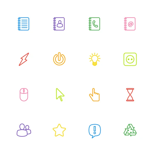 カラフルなラインの web アイコンを設定 — ストックベクタ