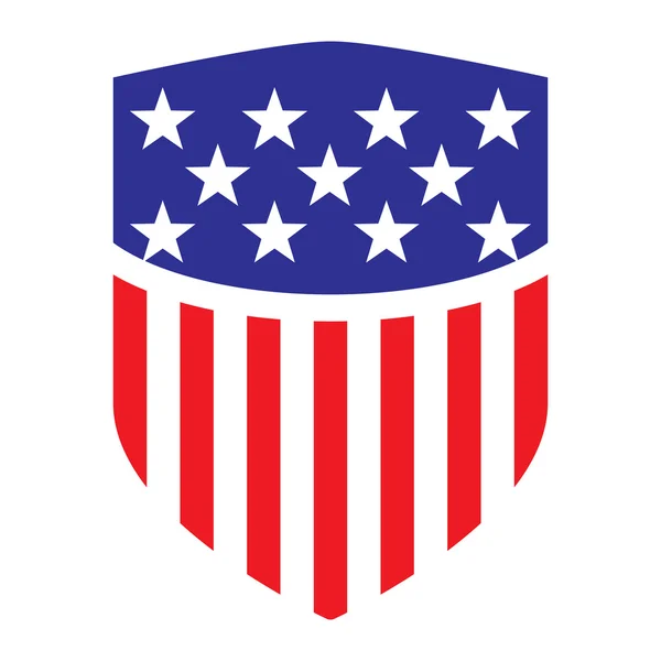 Usa flag shield icon logo vector illustration. independence day. 4th of July — Stock Vector