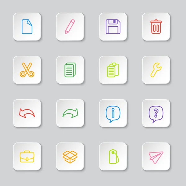 カラフルなラインの web アイコンを設定 — ストックベクタ
