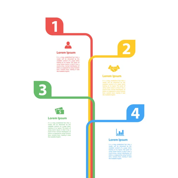 Illustration vectorielle de concept de mise en page infographique en quatre étapes — Image vectorielle