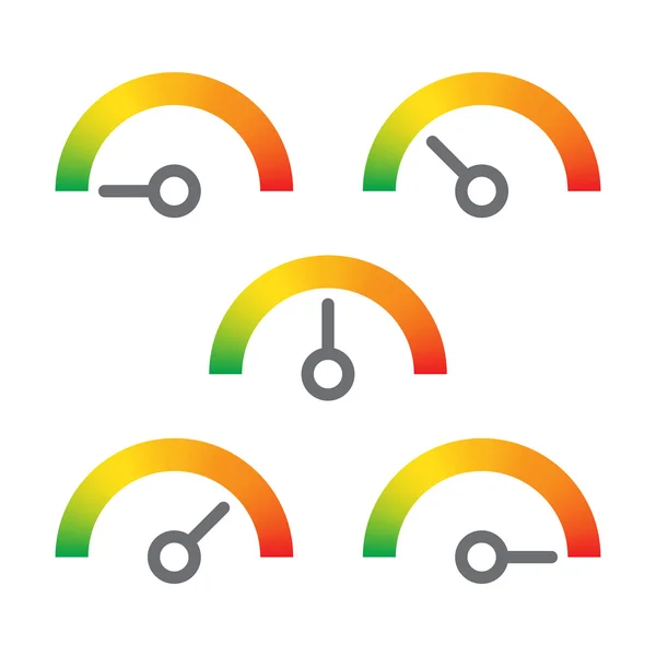 Indications de compteur élément de jauge infographique du vert au rouge illustration vectorielle — Image vectorielle