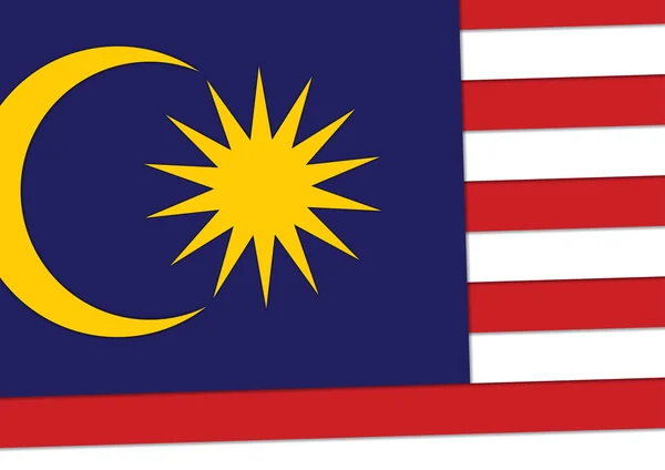Bandera de Malasia con diseño de materiales — Archivo Imágenes Vectoriales