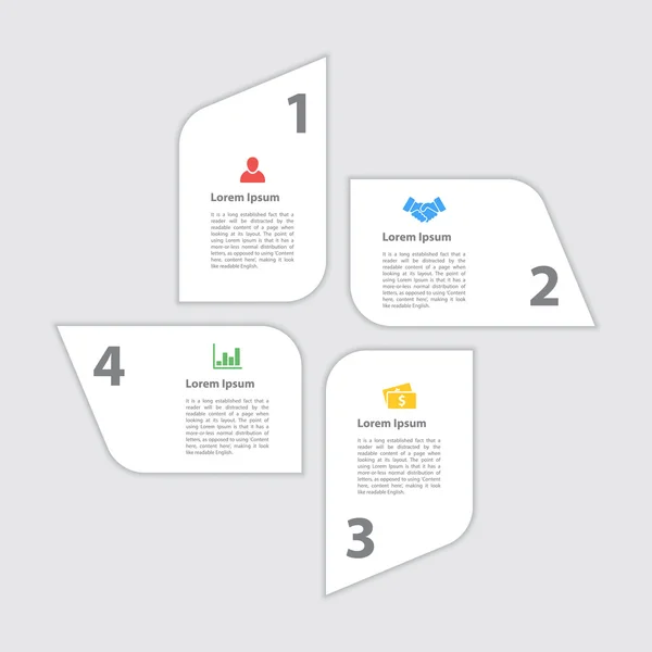 Cuatro pasos secuencia infografía diseño concepto vector ilustración — Vector de stock