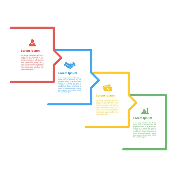 Vier Schritte Sequenz Infografik Layout Konzept Vektor Illustration — Stockvektor