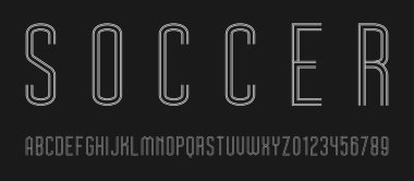 Alfabe yazı tipi harfleri kümesi ve çizgiler vektör illüstrasyonlu modern soyut tasarımı numaralar