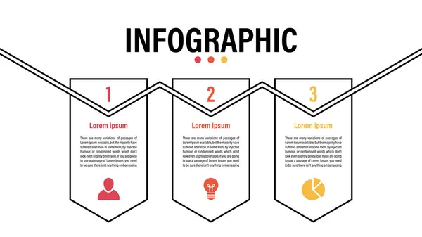 Infografisk Design Mall Med Affärsidé Vektor Illustration Med Steg Eller — Stock vektor