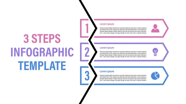 Infografisk Design Mall Med Affärsidé Vektor Illustration Med Steg Eller — Stock vektor