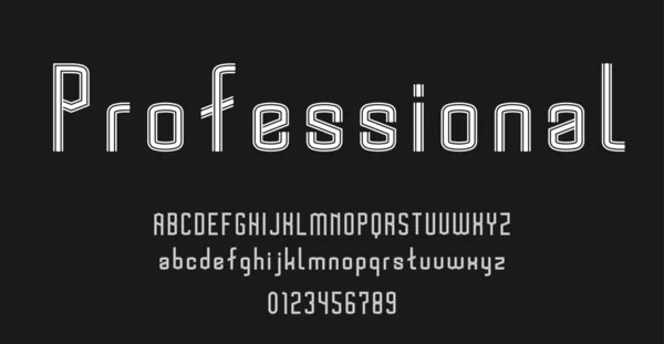 Jeu Alphabets Lettres Chiffres Police Design Abstrait Moderne Avec Des — Image vectorielle