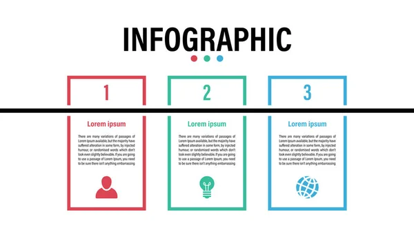 Infografisk Design Mall Med Affärsidé Vektor Illustration Med Steg Eller — Stock vektor