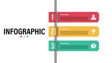 İş konsepti vektör illüstrasyonlu bilgi tasarım şablonu 3 adım veya seçenek veya süreç iş akışı veya diyagramını temsil eder