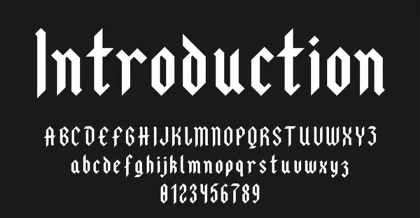 Conjunto Alfabetos Letras Fonte Números Elegante Antiguidade Vintage Blackletter Conceito —  Vetores de Stock