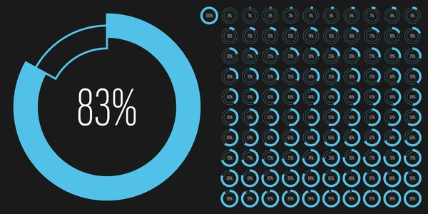 Állítsa Kör Százalékos Diagramok Méter 100 Használatra Kész Web Design — Stock Vector