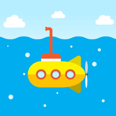 Sarı denizaltı keşfedin denizin altında