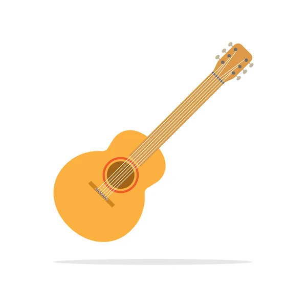 Guitare acoustique icône style plat — Image vectorielle