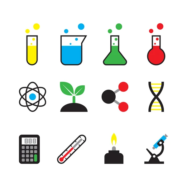 Ciencia objeto icono conjunto Ilustraciones de stock libres de derechos