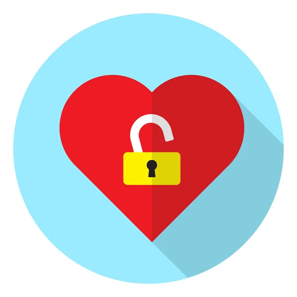Unlock heart - - illustration for valentine's day — Stock Vector