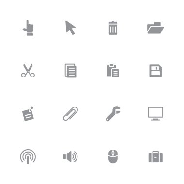 3 gri basit web Icon set