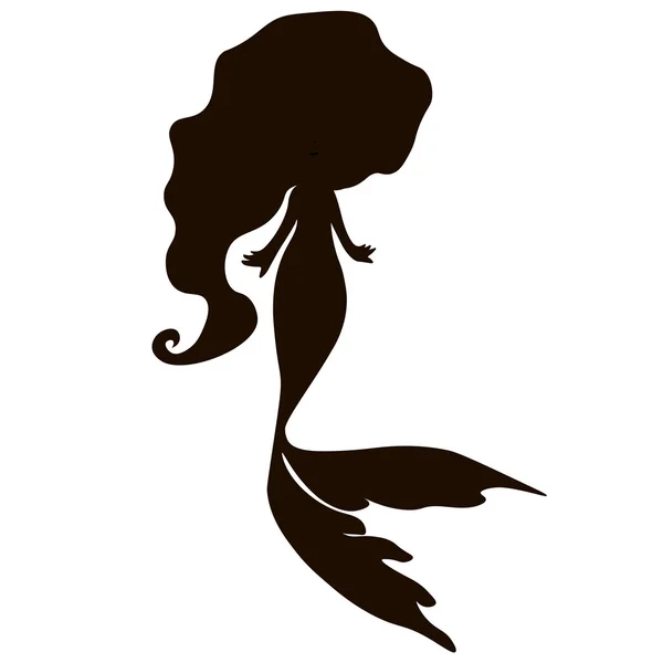 Mermaid silhouette vector illustration vector — Stock Vector