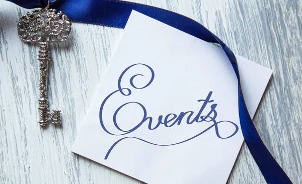 Events Inspirational quote women's hand lettering for posters writing notebook note turquoise wooden background Word refer news, current affairs, special occasions business planning