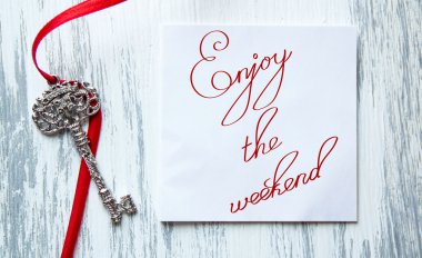 Events Inspirational quote  Urlaub, Sommer concept lettering  posters writing notebook note turquoise wooden background Word refer news, current affairs, special occasions business planning