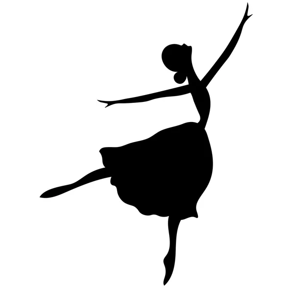 Illustrazioni vettoriali dell'icona del balletto isolata su sfondo bianco. Icona delle ballerine. Simbolo stilizzato del balletto. Icona della danza. Ballerina in silhouette danza — Vettoriale Stock